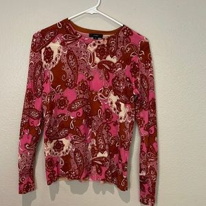 J. crew margot sweater vintage paisley merino wool sz S